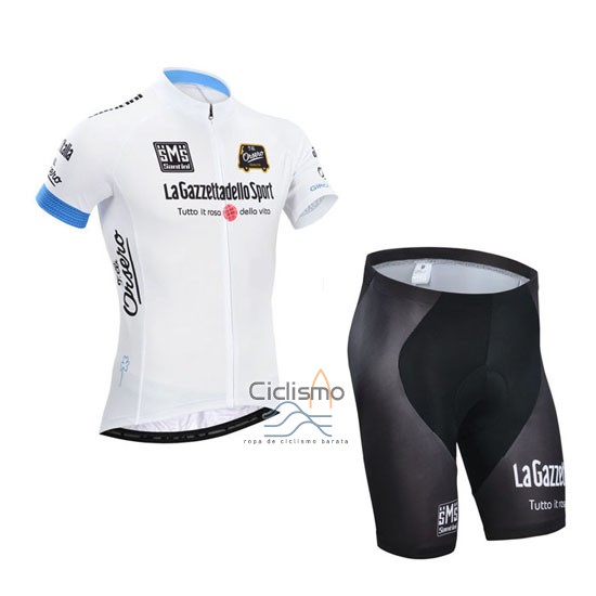 Giro d'Italia Ropa Ciclismo Culotte Corto 2014 Hombre Mangas Cortas Blanco